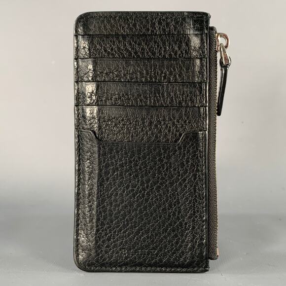BALLY Black Leather Cardholder Zip Wallet - Picture 1 of 4